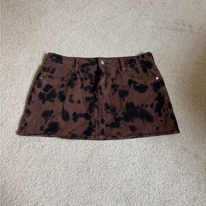 Fashion Nova Black and Brown Patterned Mini Skirt